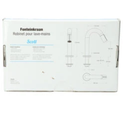 Atlantic Fonteinkraan Scott Met Draaiknop Zwart -Badkamerartikelen Winkel 123 9395